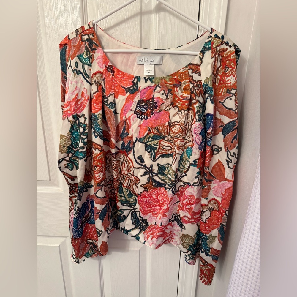 Vibrant Floral Women's Blouse by Mel & Jo